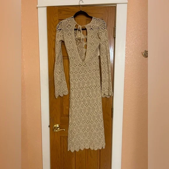 Tularosa Cream Crochet Swim Coverup - Picture 5 of 7